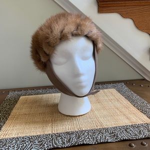 Vintage women’s fur hat from midcentury, by Lora